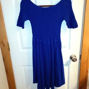 A navy blue dress, size medium